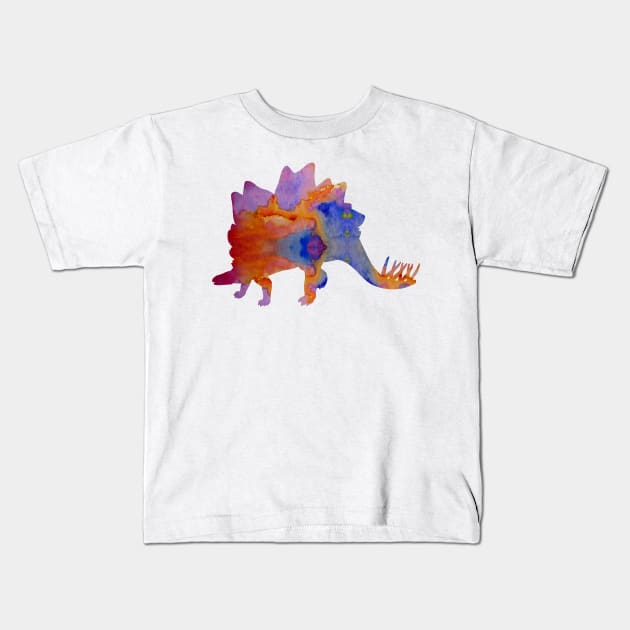 Stegosaurus Kids T-Shirt by BittenByErmines